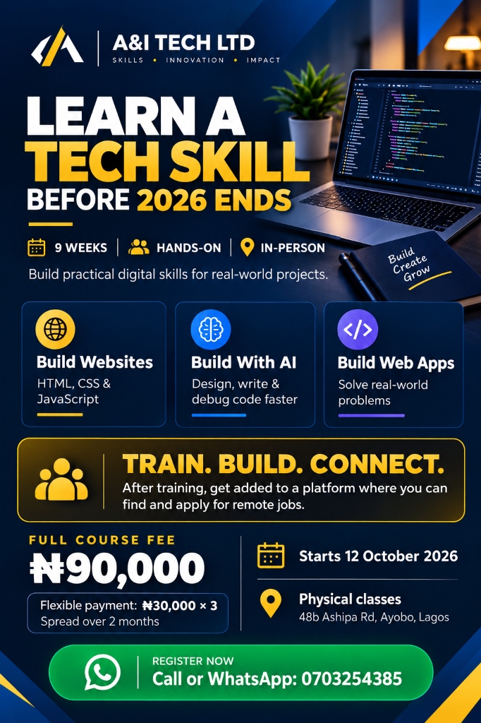 Official A&I Tech Ltd Web Development Training Flyer